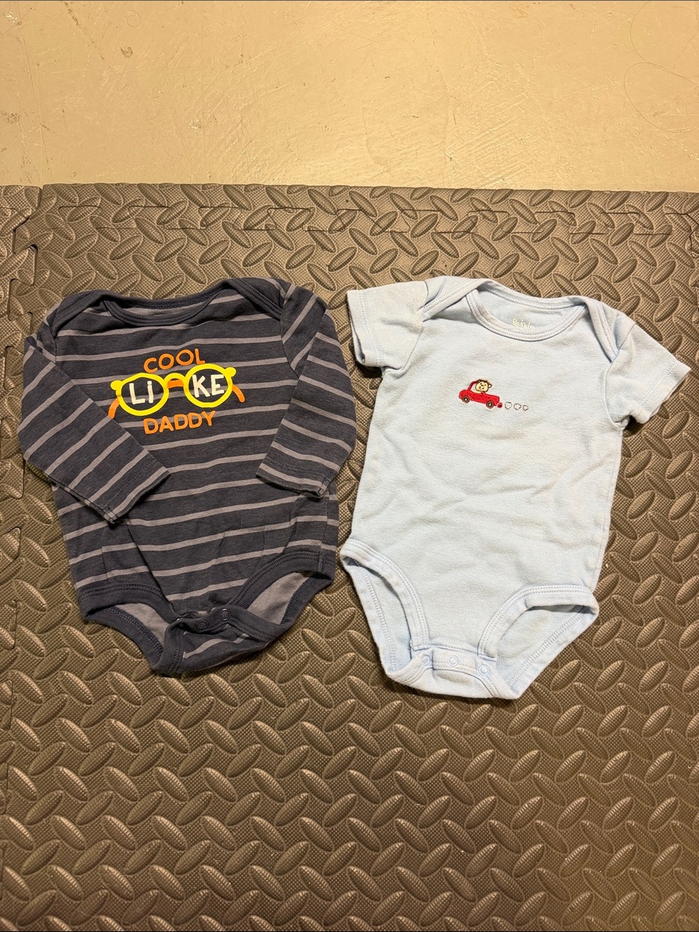 (14) 3-6 month baby onesies, various designs and colours